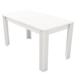 BTM Dining Table, MDF Wood Rectangular Kitchen & Coffee Table in White - thumbnail 7
