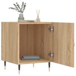 Berkfield Home Bedside Cabinets 2 pcs Sonoma Oak 40x40x50 cm Engineered Wood in Brown - Size: 40 x 40 x 50 cm - thumbnail 3