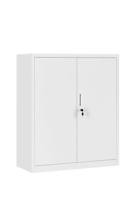 Moderna Grey Metal Storage Cabinet, 2 Door Locking Steel Filing for Office or Garage - image 1