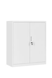 Moderna Grey Metal Storage Cabinet, 2 Door Locking Steel Filing for Office or Garage - thumbnail 1