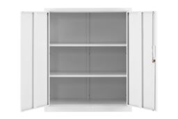 Moderna Grey Metal Storage Cabinet, 2 Door Locking Steel Filing for Office or Garage - thumbnail 6