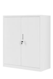 Moderna Grey Metal Storage Cabinet, 2 Door Locking Steel Filing for Office or Garage - thumbnail 3