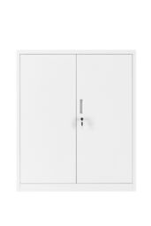 Moderna Grey Metal Storage Cabinet, 2 Door Locking Steel Filing for Office or Garage - thumbnail 4