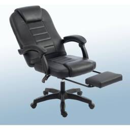 VOGREX Executive bedroom Chair PU Leather Recline Computer Swivel in Black - thumbnail 5