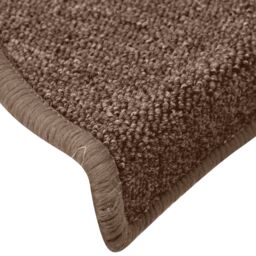 Berkfield Home Carpet Stair Treads 15 pcs Brown 65x24x4 cm - Size: Medium - thumbnail 6
