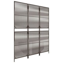 Berkfield Home Room Divider 3 Panels Brown Poly Rattan - thumbnail 4