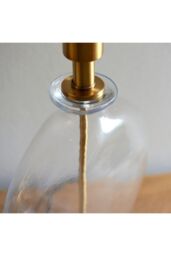 Netlighting Gideon 1 Light Table Light Clear Glass & Antique Brass Plate E27 in Gold - thumbnail 6