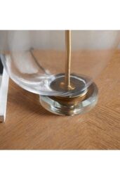 Netlighting Gideon 1 Light Table Light Clear Glass & Antique Brass Plate E27 in Gold - thumbnail 5