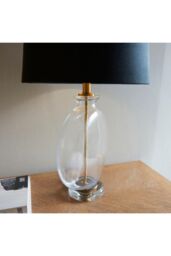 Netlighting Gideon 1 Light Table Light Clear Glass & Antique Brass Plate E27 in Gold - thumbnail 3