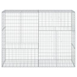 Berkfield Home Gabion Basket with Cover 200x50x150 cm Galvanised Iron in Silver - Size: 200 x 50 x 150 cm - thumbnail 3
