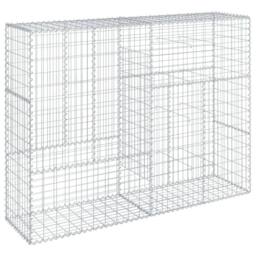 Berkfield Home Gabion Basket with Cover 200x50x150 cm Galvanised Iron in Silver - Size: 200 x 50 x 150 cm - thumbnail 1