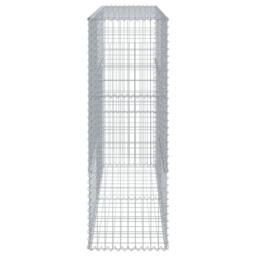 Berkfield Home Gabion Basket with Cover 200x50x150 cm Galvanised Iron in Silver - Size: 200 x 50 x 150 cm - thumbnail 4