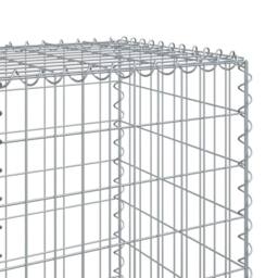 Berkfield Home Gabion Basket with Cover 200x50x150 cm Galvanised Iron in Silver - Size: 200 x 50 x 150 cm - thumbnail 6