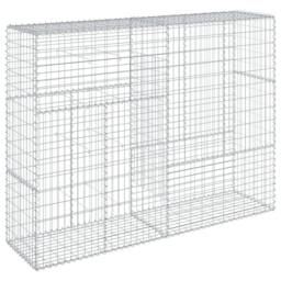 Berkfield Home Gabion Basket with Cover 200x50x150 cm Galvanised Iron in Silver - Size: 200 x 50 x 150 cm - thumbnail 5