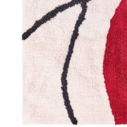 Wyld and Coco Ethos Home Hand Tufted Cotton Rug Beige and Red Abstract Low Pile - Size: 140 cm x 200 cm - thumbnail 5