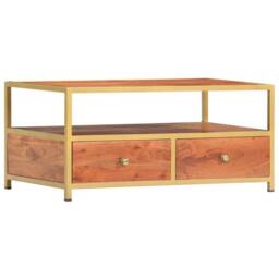 Berkfield Home Beautiful Coffee Table 90x50x40 cm Solid Acacia Wood in Brown - Size: 90 x 50 x 40 cm - thumbnail 8