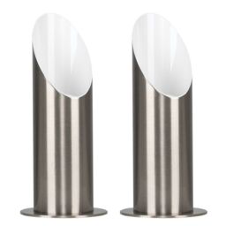 ValueLights Pair of Silver Floor Lamps - thumbnail 2