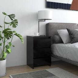 Berkfield Home Durable Bed Cabinet Black 40x35x62.5 cm Engineered Wood - thumbnail 2