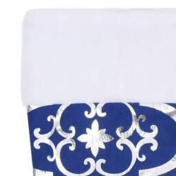 Berkfield Home Luxury Christmas Tree Skirt with Sock Blue 150 cm Fabric - thumbnail 5