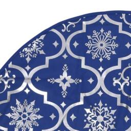 Berkfield Home Luxury Christmas Tree Skirt with Sock Blue 150 cm Fabric - thumbnail 7
