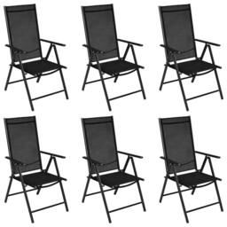Berkfield Home 7 Piece Garden Dining Set Aluminium Black - thumbnail 2