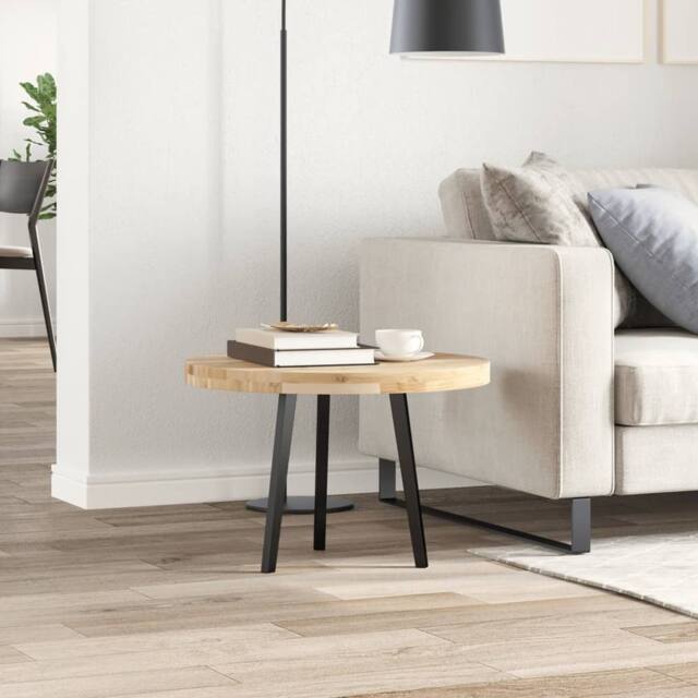 Berkfield Home Table Top Round √ò60x4 cm Solid Wood Acacia in Brown - Size: 60x4 cm - image 1