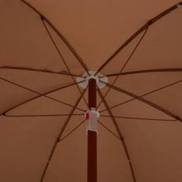 Berkfield Home Parasol with Steel Pole 240 cm Taupe - thumbnail 4