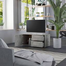 Berkfield Home TV Cabinet Concrete Grey 80x34x36 cm Engineered Wood - Size: 80 x 34 x 36 cm - thumbnail 1