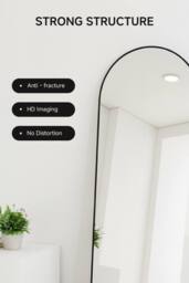 Garden Sanctuary Modern Arched Metal Floor Mirror in Black - thumbnail 5