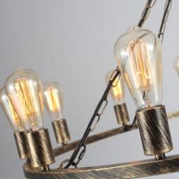Garwarm 12-Light Vintage Metal Wagon Wheel Chandelier in Bronze - thumbnail 5