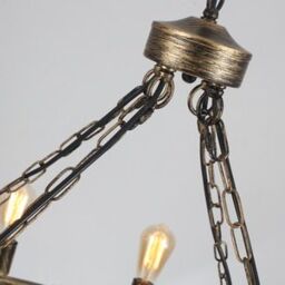 Garwarm 12-Light Vintage Metal Wagon Wheel Chandelier in Bronze - thumbnail 4