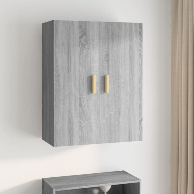 Berkfield Home Hanging Wall Cabinet Grey Sonoma 69.5x34x90 cm - image 1