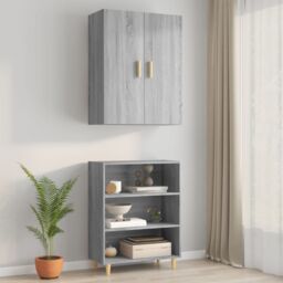 Berkfield Home Hanging Wall Cabinet Grey Sonoma 69.5x34x90 cm - thumbnail 3