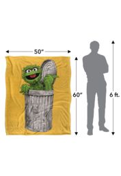 Sesame Street Oscar Painted Silky Touch Super Soft Throw Blanket 152 X 127 cm in White - thumbnail 5