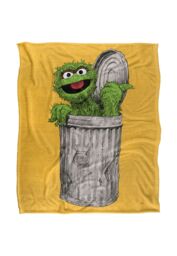 Sesame Street Oscar Painted Silky Touch Super Soft Throw Blanket 152 X 127 cm in White - thumbnail 1