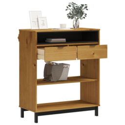 Berkfield Home Bar Table FLAM 92x45x110 cm Solid Wood Pine in Brown - Size: 92 x 45 x 110 cm - thumbnail 3
