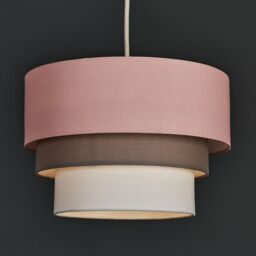 ValueLights Aztec Three Tier Drop Easy Fit Fabric Ceiling Pendant Light Lamp Shade in Pink - thumbnail 1