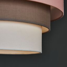 ValueLights Aztec Three Tier Drop Easy Fit Fabric Ceiling Pendant Light Lamp Shade in Pink - thumbnail 3