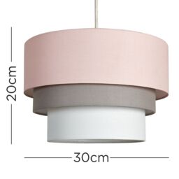 ValueLights Aztec Three Tier Drop Easy Fit Fabric Ceiling Pendant Light Lamp Shade in Pink - thumbnail 8