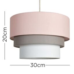 ValueLights Aztec Three Tier Drop Easy Fit Fabric Ceiling Pendant Light Lamp Shade in Pink - thumbnail 7