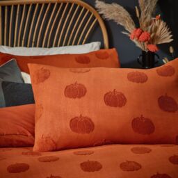 Furn Pumpkin Tufted Halloween 100% Cotton Duvet Cover Set in Burnt Orange - Size: Double - thumbnail 4