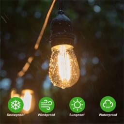 NESTLUNE 20m HEAVY DUTY FESTOON E27 IP65 WATERPROOF LED OUTDOOR in Black - thumbnail 5