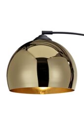 Teamson Home Modern Curved Arc Floor Lamp with Bell Shade & Marble Base, Gold/Black in Gold - thumbnail 4
