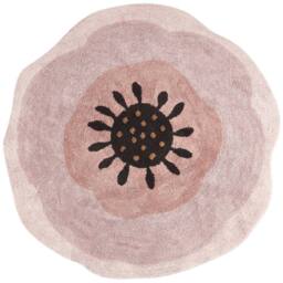 Wyld and Coco Pink Cotton Round Rug 140 cm - Boho Kids Room - Size: 140 cm diameter - thumbnail 2