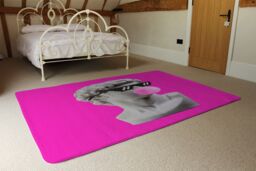 Benjamin Tate Design Plaster Statue, David'S Head In Pixel Glasses Designer Rug in Natural - Size: Large - thumbnail 3
