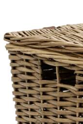 JVL Handmade Buff Wicker Hampers with Faux Leather Straps, Extra Large in Natural - Size: XL - thumbnail 5