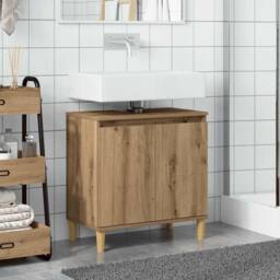 Berkfield Home Sink Cabinet Artisan Oak 58x33x60 cm Engineered Wood in Brown - Size: 58 x 33 x 60 cm - thumbnail 1