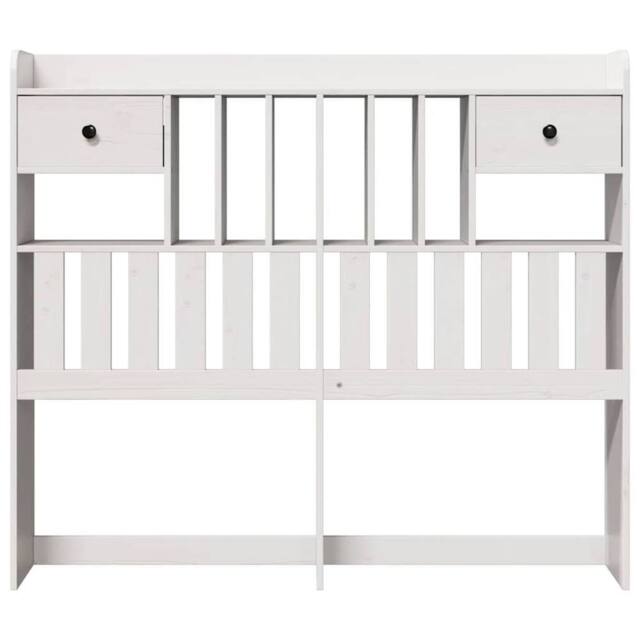 Berkfield Home Headboard with Storage White 135 cm Solid Wood Pine - image 1