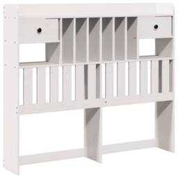 Berkfield Home Headboard with Storage White 135 cm Solid Wood Pine - thumbnail 3
