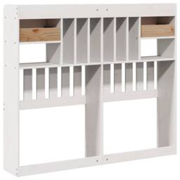 Berkfield Home Headboard with Storage White 135 cm Solid Wood Pine - thumbnail 6
